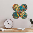 Artvibes Spiritual Decorative Wall Art MDF Wooden Wall Hanger for Living Room | Wall Sculpture | Signs & Plaques | Handcrafted Art | Wall Illustrations | Art For Wall | Gift Items (WH_8451N), Set of 4