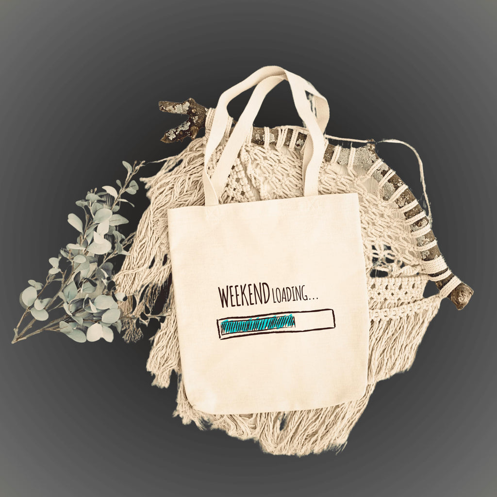 snapiq COTTON 350 GSM Canvas Tote Bag for Women and Girls Thick Fabric with Zipper (Beige, Weekend Loading)