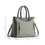 EXOTIC Alvara Tote Bag for Women | Multi-Compartment Handbag with Laptop Space, Front Zip Pockets & Luggage Sleeve | Premium PU Leatherette Work & Travel Tote (Green)