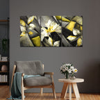 VIBECRAFTS Beautiful Flower 3 Pieces Canvas Wall Painting Fitted With Wooden Frame For Home | Office | Living Room | Gifts(PTVC3Pcs3_11515)