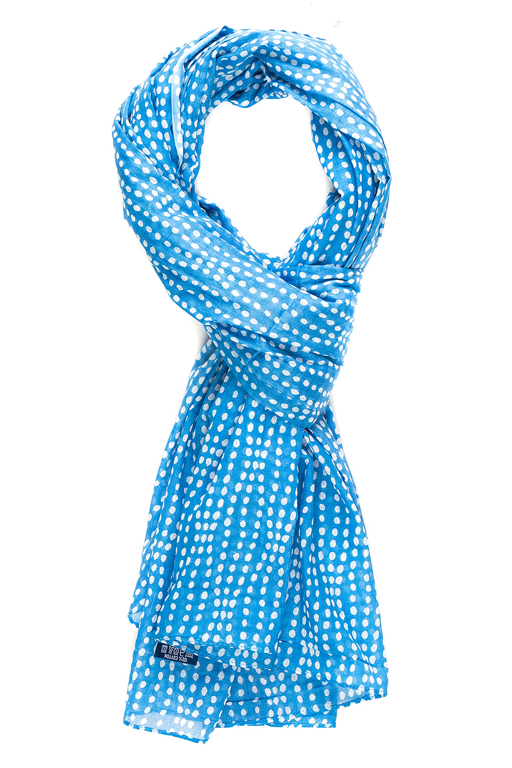AQVA Printed Cotton Scarf for Women Stylish (Steroide Indigo) | Head and Face Cover Scarf for Girls with 100% Cotton | Soft & Lightweight Scarves/Stoles for all Weather (72 x 43 in)