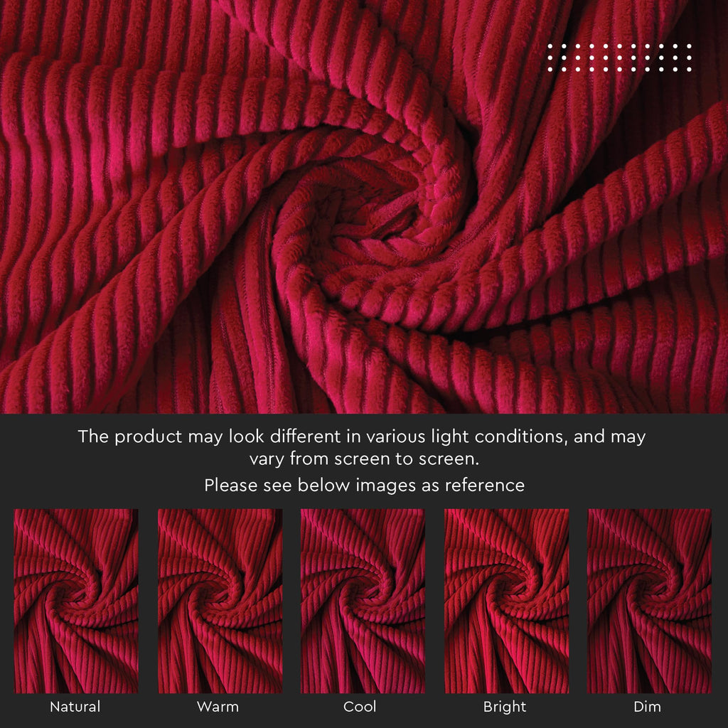Encasa XO Corduroy Cushion Covers, No Inserts, Set of 2, Red