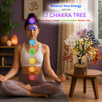 Vastu Items | 7 Chakra Crystal Tree | 500 Multistone Beads | Positive Energy Items for Home | Feng Shui Items for Good Luck | Spiritual Gifts for Mom, Dad, Men and Women