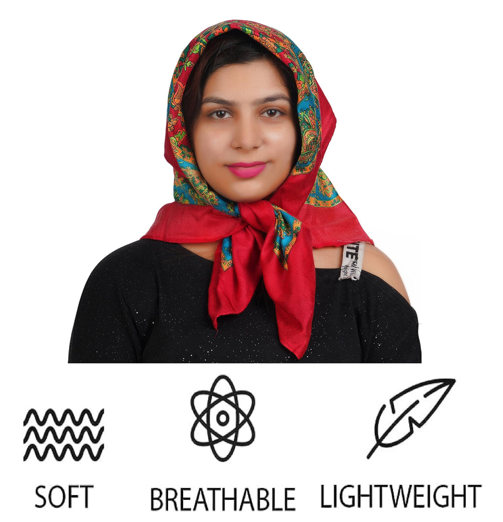 KETKAR Women Head Scarf for Cozy Warm for Winter_Pack Of 1,Red