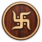 SWAGSTATION Swastik MDF Spiritual Wall Hanging | Mandir & Home Temple Decor for Pooja Room, Office & Entrance (8 Inch)