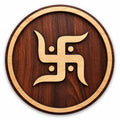 SWAGSTATION Swastik MDF Spiritual Wall Hanging | Mandir & Home Temple Decor for Pooja Room, Office & Entrance (6 Inch)