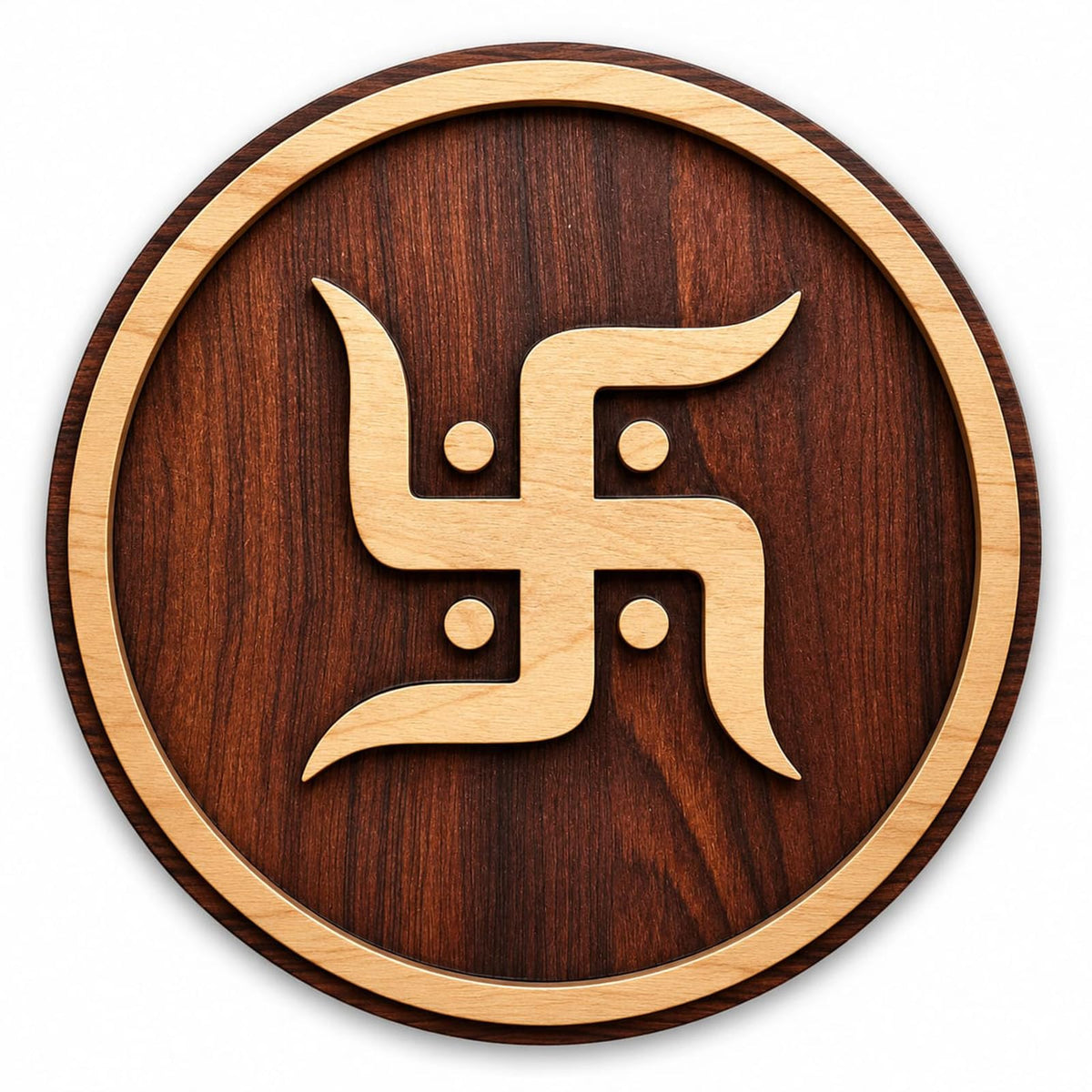 SWAGSTATION Swastik MDF Spiritual Wall Hanging | Mandir & Home Temple Decor for Pooja Room, Office & Entrance (6 Inch)