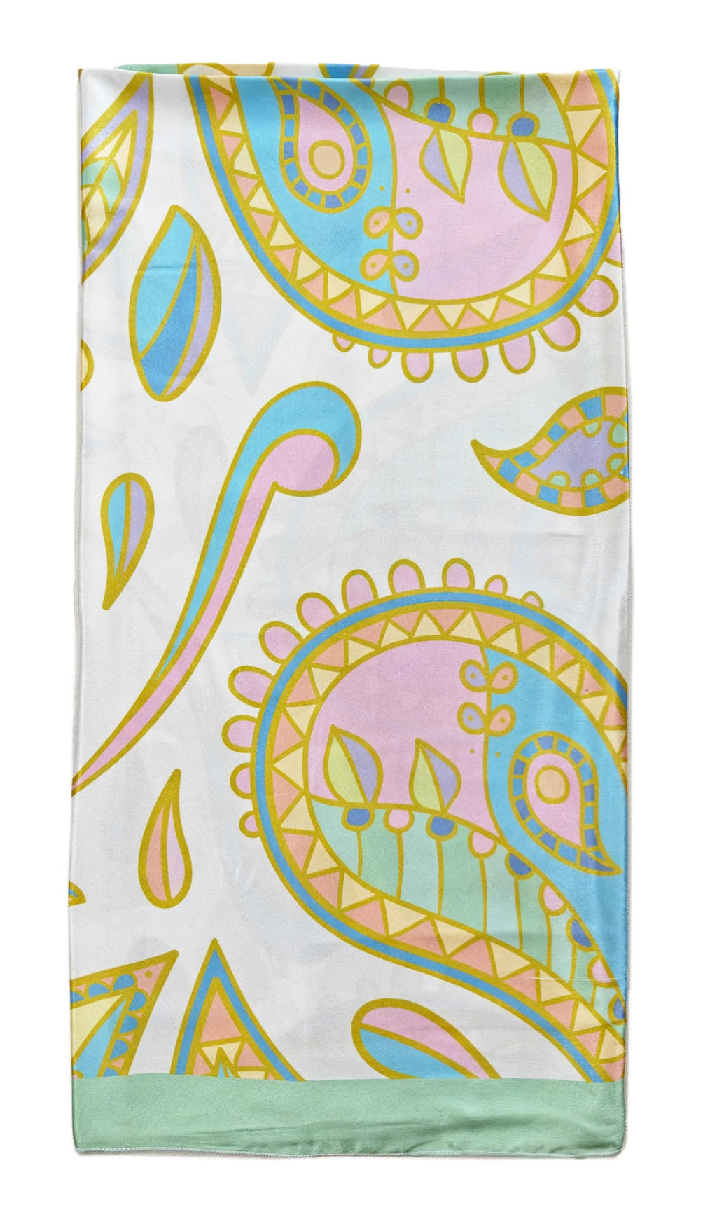 ONE ECHELON Satin Silk Small Neckerchief Square Scarf (Lime and Lemony)