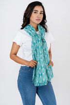 AQVA Printed Cotton Scarf for Women Stylish (Topspin Peacock) | Head and Face Cover Scarf for Girls with 100% Cotton | Soft & Lightweight Scarves/Stoles for all Weather (72 x 43 in)