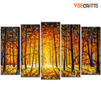 VIBECRAFTS Tree Forest 5 Pieces Premium Wall Painting For Home|Office|Living Room|Gift (PTVC5Pcs2_6502)