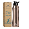 Speedex Stainless Steel Water Bottle 1 Ltr, 1000 ml Metal Bottle For Daily, Office, School, Gym, Travel Use for Men, Women, Kids, Adults-Leak Proof Sipper Cap, BIS Approved, Copper Gold, Set of 1