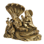 ARTVARKO Big Brass Laxmi Vishnu Rest Upon Shesha Naag | Lakshmi Narayan Statue for Home Office Table Decor (L 13 x B 5 x H 9.5) 7.5 Kg