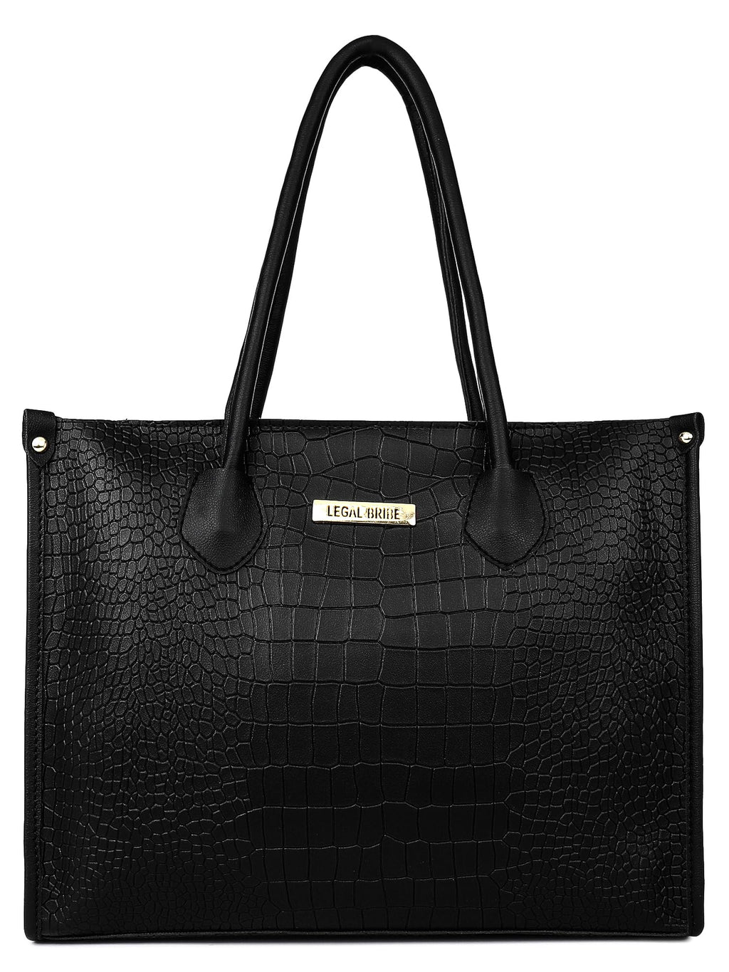 LEGAL BRIBE Women Crock Style Classic Tote Bag (Black)