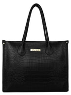 LEGAL BRIBE Women Crock Style Classic Tote Bag (Black)