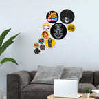 Artvibes Make Every Step Count Decorative Round Shape MDF Wooden Wall Hanging | Quotes Decor Item | Traveller Quotes Wall Art | Wall Art Print | Home Decor | Unique Gift (WPS_102N), Set of 11