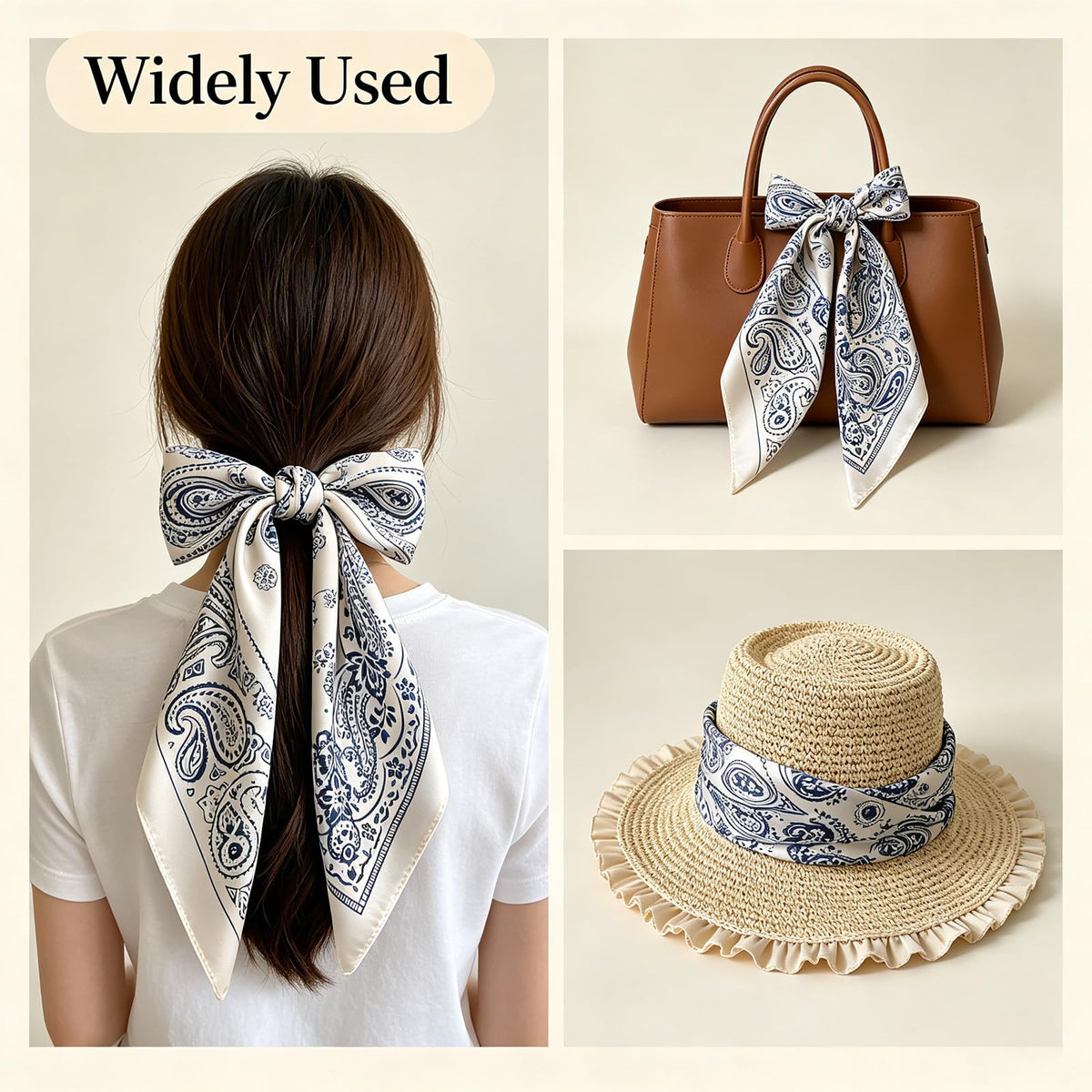 Mgbmyltm Scarf for Women Stylish 70x70cm Paisley Square Bandanas for Women Polyester Neck and Hair Wrap (1-Piece)