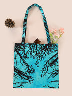 Ravaiyaa - Attitude is everything Cotton Shoulder Bag/Tote Bag For Women| Printed Multipurpose Handbag With Top Zip | Best For Shopping, Travel, Work, Beach, Office, College (Turquoise Dark Forest)