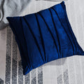 Khooti Velvet Striped Cushion Cover Pack of 1-26X26/66X66 Cm | Navy Blue | Soft Pillow Covers Cushion Case for Sofa Bedroom Living Room Chair Car, Cushion Cover with Zig Zag Pattern