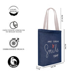 MASQ by Q-One Cute Genes Foldable Reusable Tote Bag for Women with Zip | College Bag for Girls | 100% Organic Canvas Tote for Shopping, Travel & Beach | Multi-Purpose Sturdy Bag with 15kg Capacity