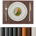 Encasa XO Faux Leather Dining Table Placemats, Water Repellent Chocolate Kafalo