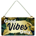 Artvibes Good Vibes Only Decorative Wall Hanging Ornaments | Quotes Decor Item | Wall Poster | Office Decor | Inspirational Quotes Wall Art | Mdf Wall Decoration | Gift Items (WH_3508N)