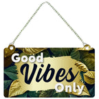 Artvibes Good Vibes Only Decorative Wall Hanging Ornaments | Quotes Decor Item | Wall Poster | Office Decor | Inspirational Quotes Wall Art | Mdf Wall Decoration | Gift Items (WH_3508N)