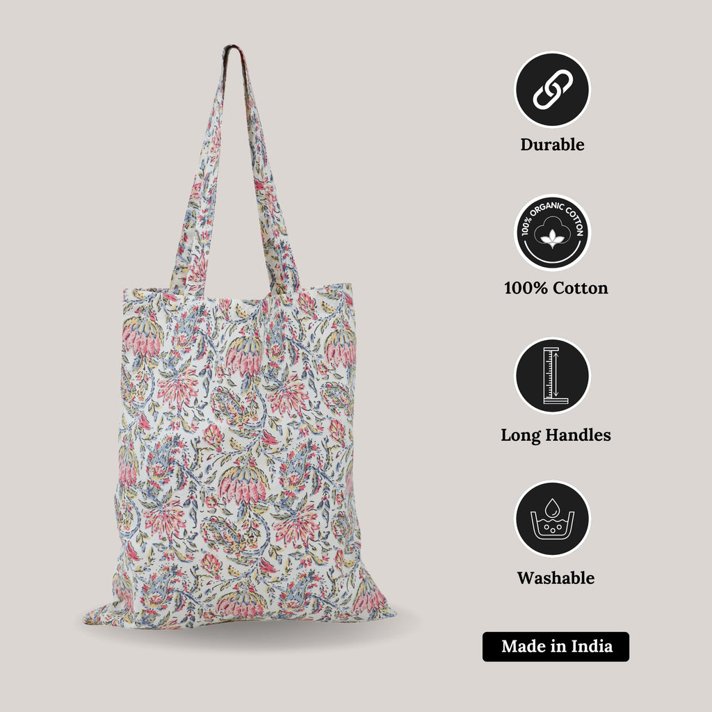 THE START-UP FASHION & ACCESSORIES Multipurpose Cotton Tote Bag for Office, College, Travel & Shopping – Versatile Handbag for Girls & Women, Ideal for Grocery & Daily Use (Cream)