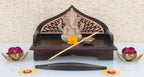 CREATA POOJAGHAR Single Designer Handcrafted Wooden Temple Dev Paat Home Mandir Perfect For Pooja Room Home Office Wall Mounted Hanging,H-7In