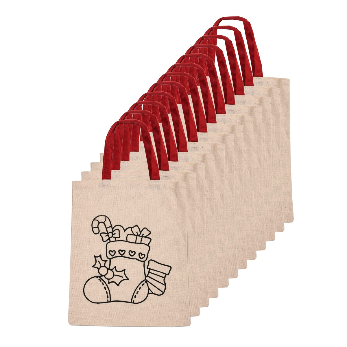 SHREEYA'S ShreeyasIndia Swadeshi 100% Cotton Canvas Eco-Friendly Ready to Paint Goodie Bag - Pack of 12