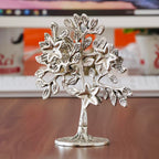Metal Kalpavriksha Tree Showpiece Trees of Life - Home Decor - Gift for Good Luck Vastu and Fengshui - Best in Living Room Table Decoration with Antique Polish Silver