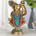 ARTVARKO Brass Shreenathji Statue of Shrinathji murti Dwarikadhish God Avatar of Shri Krishna for Home/Mandir/Temple/Office Décor Gift Item Statue Height 12.5 Inches
