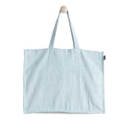 KITES CREATIONS 100% Cotton Shopping Bag, Stylish & Shoulder Tote with Inner Pocket, Perfect for Grocery, Travel, Shopping, Chambray Slub (14”x17.5”x5.5”), Set of 5 - Celadon Green