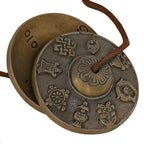 Artvarko Brass Tibetan Hand Manjira with Leather Chords Antique Finish 3