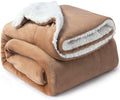 BSB HOME Polyester Micromink Summer Ac/Mild Winter/Heavy Winter Sherpa Blanket Super Soft Flannel Solid/Plain White & Beige, Size 150 X 228 Cms (Single), 200 TC Kafalo