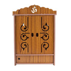 MIDU Pooja Mandir for Home Wall Hanging MDF Wooden Temple with Door Brand (Wooden 2)