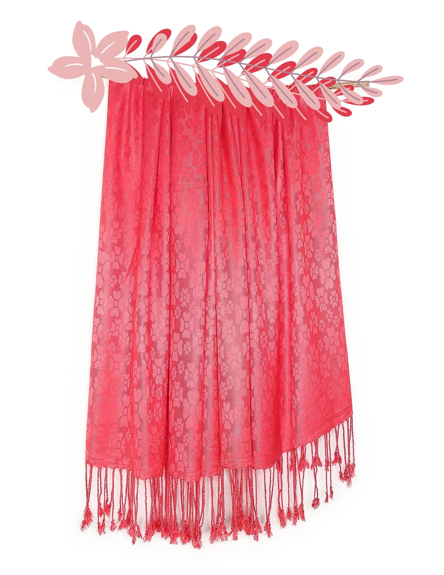 Chandwasia Viscose Scarf Stole & Shawl | Soft Lightweight Fabric | Stylish Scarves for Girls, Ladies, Women & Men | Suitable for Summer and Winter Wear - 28x72 Inches, Magenta