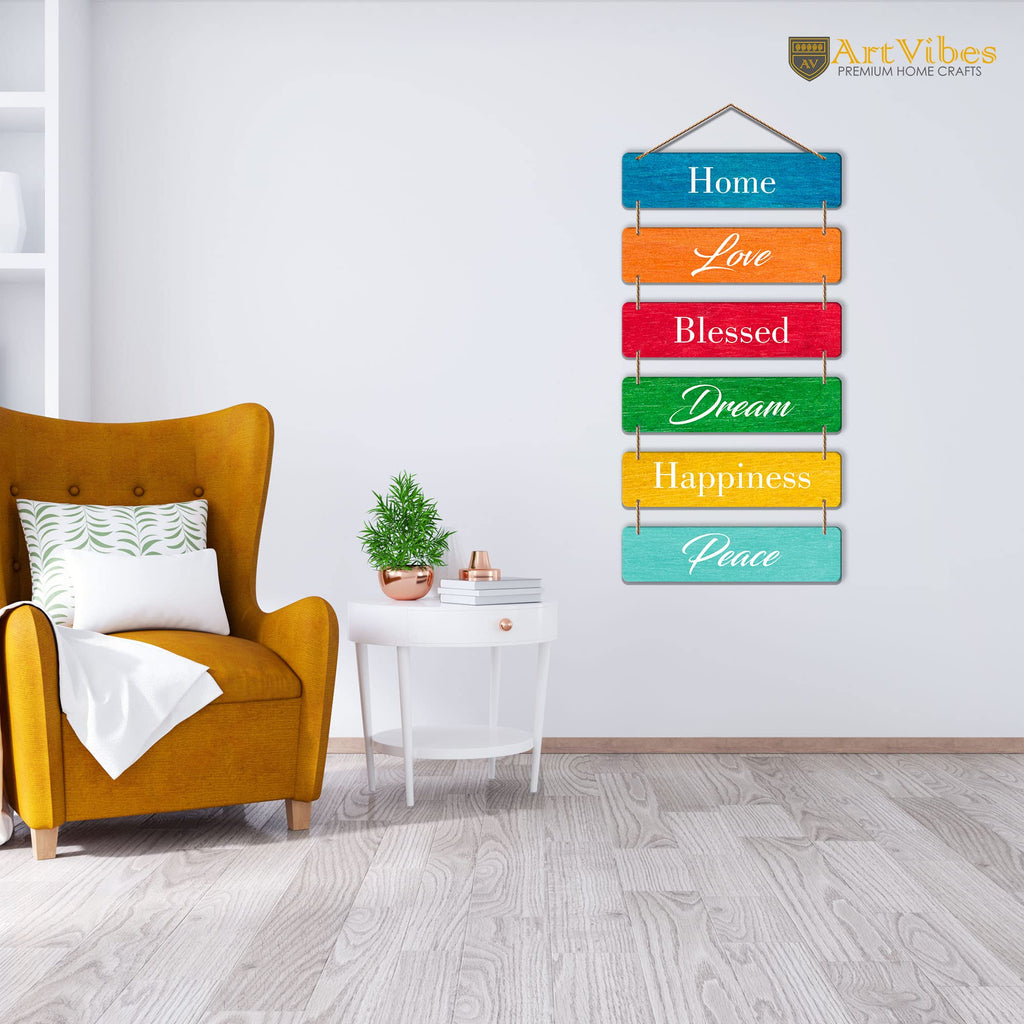Artvibes Positive Affirmation Wooden Wall Hanger for Home Decor | Wall Art For Hall | Quotes Decor Item | Wall Accent | Office Decor | Wall Art Print | Inspirational quotes | Gift Items (WH_3203NN)