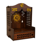 HOMEWEY DECOR Wooden Home Temple Handcrafted Support Heavy Idols Luxurious Finish Pooja Mandir for Home and Office Wall Mount for Room (Design13)