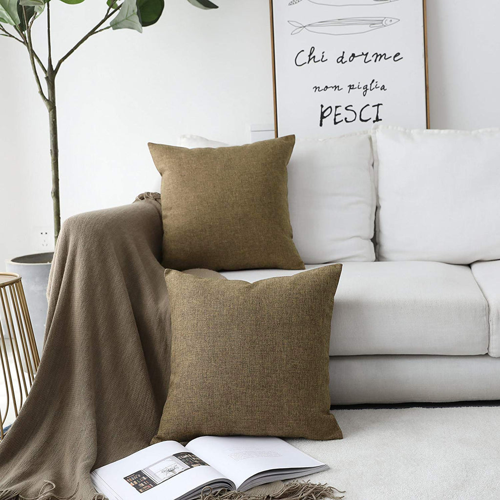 Khooti Light Umber Jute Cushion Cover | 30x30 Inch | Throw Pillow Cover for Couches, Chairs, Sofas, Beds, Coffee Tables, Living Rooms, Bedrooms, Modern Boho Design