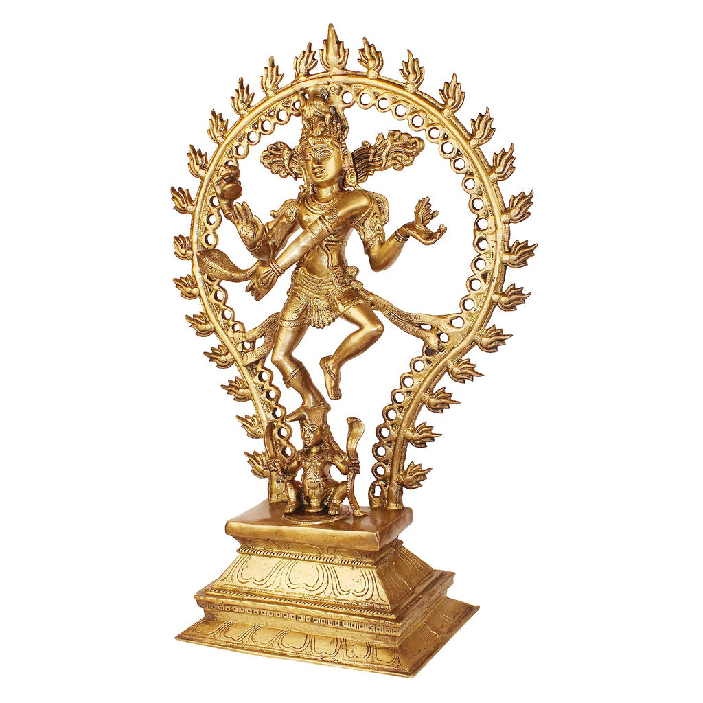 ARTVARKO Brass Metal Natraj Dancing Idol Murti Big Nataraja Shiva Statue for Home Decor Mandir Temple Showpiece Accesories Height 20 Inch.