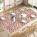PRAKARTIK BY INDUARTS Dining Table Mats Set of 6 with 135 cm Runner - Gingerbread Man Theme,Digital Print, Washable, Indoor/Outdoor, Heat-Proof, Wipe & Clean (47X33 cm) Cream & Brown Kafalo