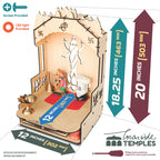 Townside® Moksha Temple Wooden Pooja Mandir for Home & Office, Puja Stand for Floor & Wall with LED Light (H: 20, L: 12, W: 12 inches) Modern Beige
