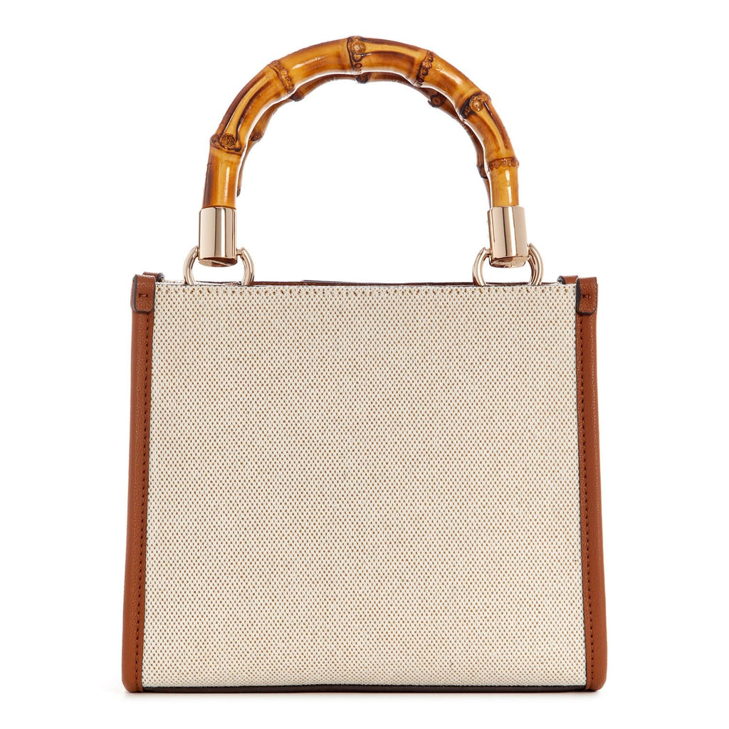 Guess Women's Natural/Latte Logo Textured Mini Bags| Ladies Purse Handbags | Gift For Ladies