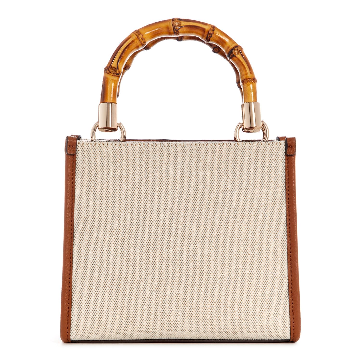 Guess Women's Natural/Latte Logo Textured Mini Bags| Ladies Purse Handbags | Gift For Ladies