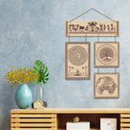Artvibes Traditional Tribal Themed Warli Art Decorative Wall Art MDF Wooden Wall Hanger for Living Room | Printed Wall Decoration | Graphic Artwork | Wall Illustrations | Scenery | Gift (WH_6524N)