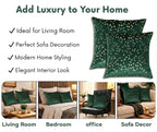 RD TREND® Premium Velvet Cushion Covers Set of 2 | Soft Decorative Throw Pillowcases for Sofa, Bed & Living Room | Cushion Cover 18 inch x 18 inch (45x45cm) Dark Green