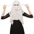 7 season's Girls Cotton Short Female Scarf Cum Mask Scarves Usable For Vehicle Driver Multi Colour Printed Design (White- S Star)