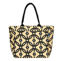 AQVA Cotton Canvas Tote Bag for Women with Side Pockets | Trendy Stylish Multipurpose Handbag with Zipper | Shoulder Bag for Shopping, Travel and Work | Jaali, Black