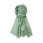 FAHABO Shimmer Woven Cotton Blend Scarf for Women – Lightweight Hijab & Stole Wrap | 73 x 29 Inches (Green)