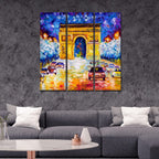VIBECRAFTS Famous Arc De Trimphe 3 Pieces Canvas Wall Painting Fitted With Wooden Frame For Home | Office | Living Room | Gifts (PTVC3Pcs1_9523)